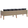 vidaXL 3-Sitzer-Gartensofa mit Auflagen Poly Rattan Beige