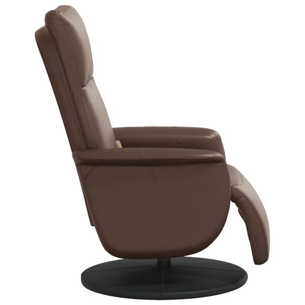 vidaXL Massagesessel mit Fu&szlig;teil Braun Kunstleder