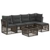 vidaXL Gartensofa-set 6 stk. Grau Poly-Rattan