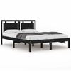 vidaXL Massivholzbett Schwarz 140x190 cm