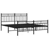 vidaXL Bettgestell mit Kopf- und Fu&szlig;teil Metall Schwarz 150x200 cm