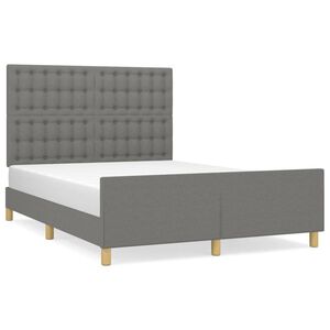 vidaXL Bettgestell ohne Matratze Dunkelgrau 140x200 cm Stoff