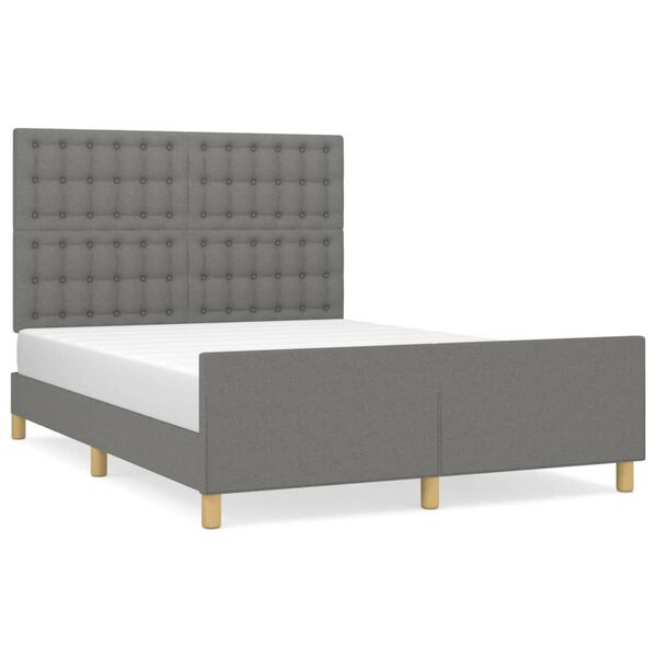 vidaXL Bettgestell ohne Matratze Dunkelgrau 140x200 cm Stoff