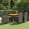 vidaXL 7-tlg. Garten-Essgruppe Schwarz