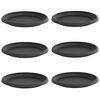 vidaXL Runde Blumenplatte 6 Stk. Schwarz &Oslash; 23,5 x 2,5 cm Kunststoff