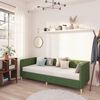 vidaXL Tagesbett mit Matratze USB Dunkelgr&uuml;n Stoff 90x200 cm