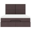 vidaXL Ottoman-Bett mit Matratze & LEDs Dunkelbraun 140x200 cm Stoff