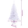 vidaXL Künstlicher Weihnachtsbaum Weiß 120 cm PVC und Stahl
