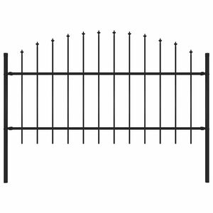 vidaXL Gartenzaun mit Speerspitze Stahl 181 x 125 cm Schwarz