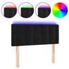 vidaXL LED Kopfteil Schwarz 80x5x78/88 cm Samt