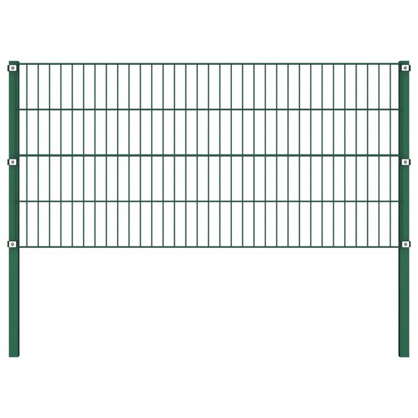 vidaXL Zaunelement mit Pfosten Eisen 1557,5 x 80 cm Gr&uuml;n