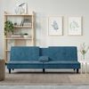 vidaXL Schlafsofa mit Getr&auml;nkehaltern Dunkelgrau Samt