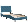 vidaXL Bettgestell mit LED ohne Matratze Blau 90x200 cm Samt