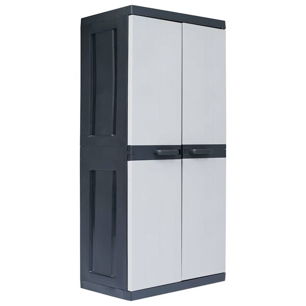 vidaXL Garten-Schrank Schwarz 89 x 54 x 190 cm Kunststoff