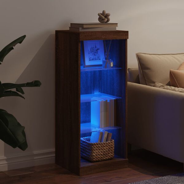 vidaXL Sideboard mit LED-Leuchten Braun Eichen-Optik 41x37x100 cm