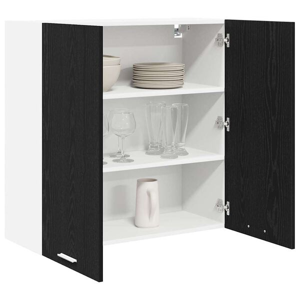 vidaXL H&auml;ngeschrank Schwarz Eichen-Optik 80 x 31 x 80 cm Holzwerkstoff