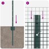 vidaXL Zaun mit Pfosten Gr&uuml;n 0,6 x 25 m Stahl und PVC