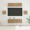 vidaXL TV-Schrankset Wandmontiert 6 pcs Artisan-Eiche Holzwerkstoff