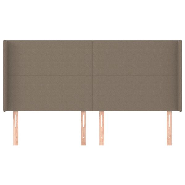 vidaXL Kopfteil mit Ohren Taupe 183x16x118/128 cm Stoff