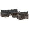 vidaXL Gartensofa-set 10 pcs Grau Poly-Rattan