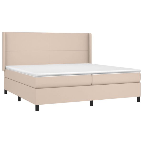 vidaXL Boxspringbett mit Matratze & LED Cappuccino-Braun 200x200cm