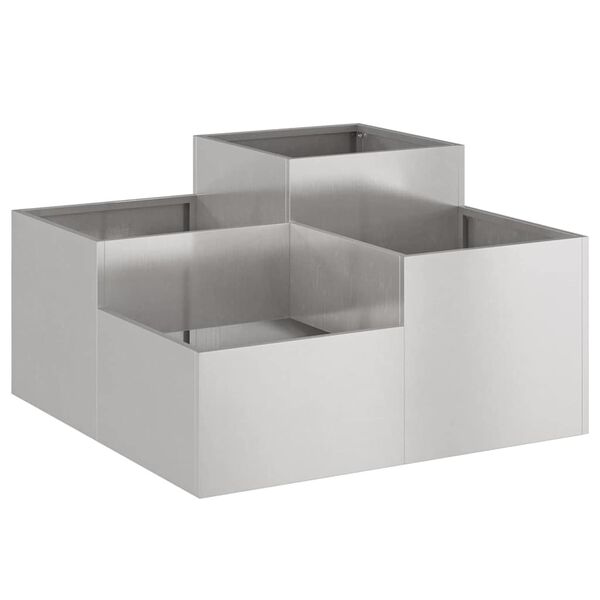 vidaXL Gartenblumentopf Silber 80 x 80 x 48 cm Edelstahl