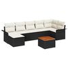 vidaXL Gartensofa-set 8 stk. Schwarz und Creme Poly-Rattan