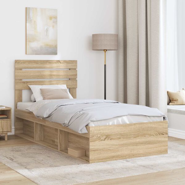 vidaXL Bettrahmen Sonoma 100 x 200 cm Massives Kiefernholz