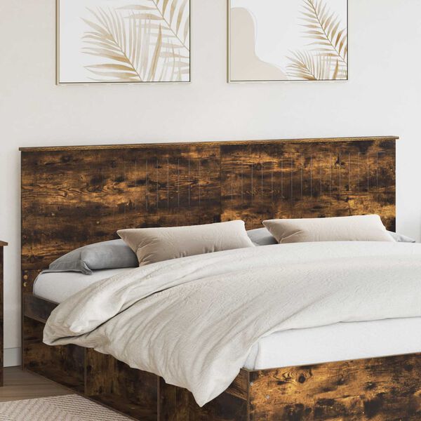 vidaXL Kopfteil mit Kopfteil Ger&auml;ucherte Eiche 200 cm Holzwerkstoff