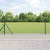 vidaXL Zaun mit Pfosten Gr&uuml;n 0,5 x 50 m PVC-beschichteter Stahl