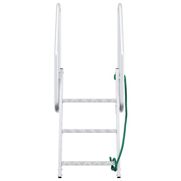 vidaXL 3-Stufen Dockleiter Silber 58 x 77 x 144 cm Aluminium