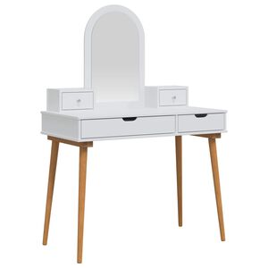 vidaXL Schminktisch-Set FAUSKE 4 stk. Wei&szlig; 100 x 50 x 143 cm