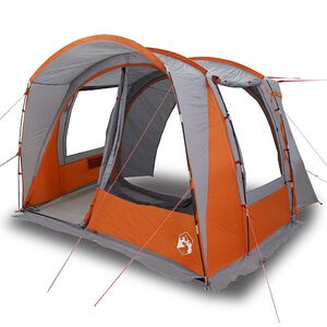 vidaXL Autozelt 4 Personen Grau und Orange Wasserfest