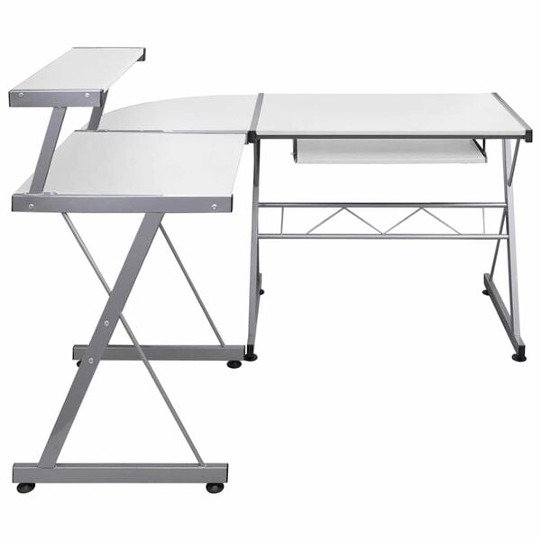 vidaXL Eck-Computertisch Wei&szlig; 132x112x99 cm Holzwerkstoff