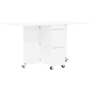 vidaXL Esstisch 2 pcs 140 x 80 x 77 cm Holzwerkstoff Wei&szlig; Rechtwinklig