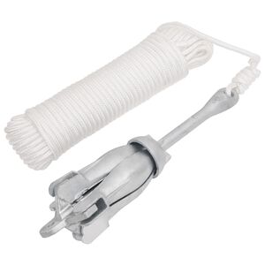 vidaXL Klappanker mit Seil Silber 8 kg feuerverzinktes Gusseisen