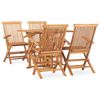 vidaXL 5-tlg. Garten-Essgruppe Klappbar Massivholz Teak