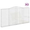 vidaXL Gabionen mit Hochbogen 3 Stk. 400x30x200/220cm Verzinktes Eisen