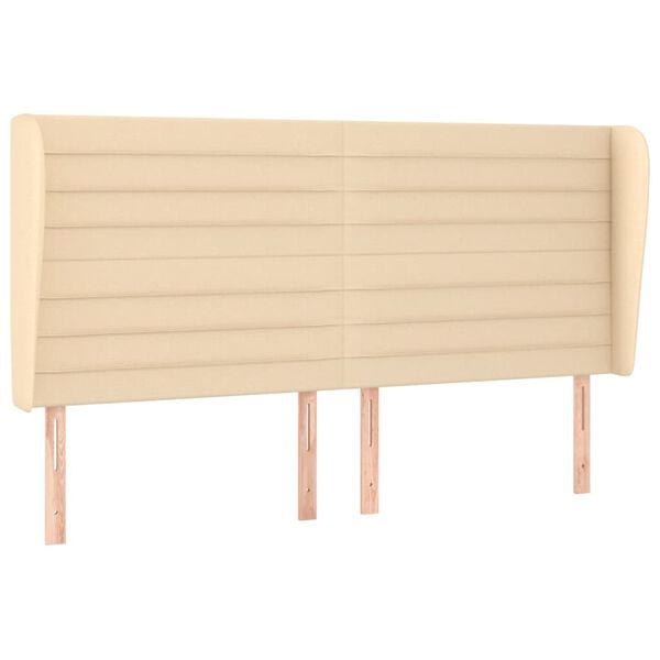 vidaXL Kopfteil mit Ohren Creme 183x23x118/128 cm Stoff