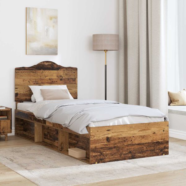 vidaXL Bettrahmen Altholz 100 x 200 cm Massives Kiefernholz