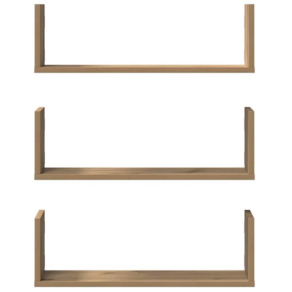 vidaXL Wandregale 3 Stk. Artisan-Eiche 58x18x18 cm Holzwerkstoff