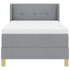 vidaXL Boxspringbett mit Matratze Hellgrau 190 x 90 cm Polyester
