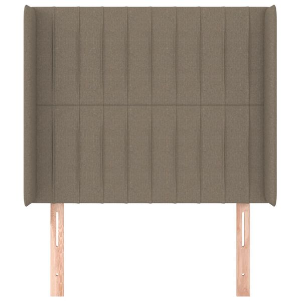 vidaXL Kopfteil mit Ohren Taupe 93x16x118/128 cm Stoff
