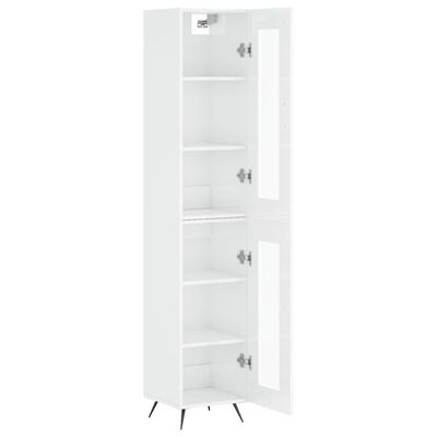 vidaXL Highboard Hochglanz-Weiß 34,5x34x180 cm Holzwerkstoff