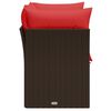 vidaXL Gartensofa mit Kissen 2-Sitzer Braun Poly Rattan
