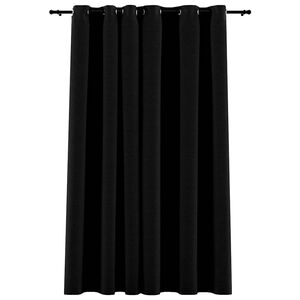 vidaXL Verdunkelungsvorhang mit &Ouml;sen Leinenoptik Schwarz 290x245 cm