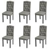 vidaXL Esszimmerstühle 6 Stk. Grau Stoff