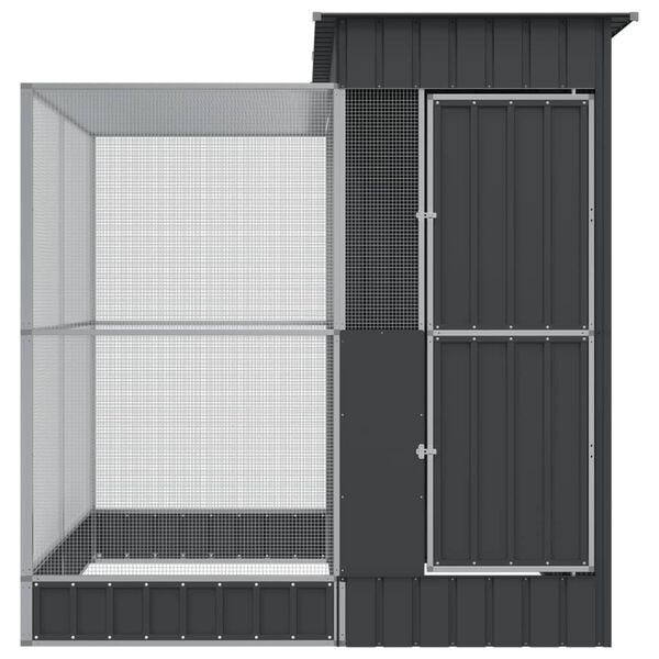 vidaXL Voliere mit Erweiterung Silber 209 x 203 x 216 cm Stahl