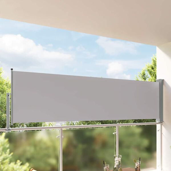 vidaXL Ausziehbare Seitenmarkise 100x300 cm Grau