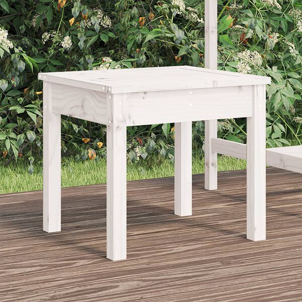 vidaXL Gartenbank Weiß 50x44x45 cm Massivholz Kiefer